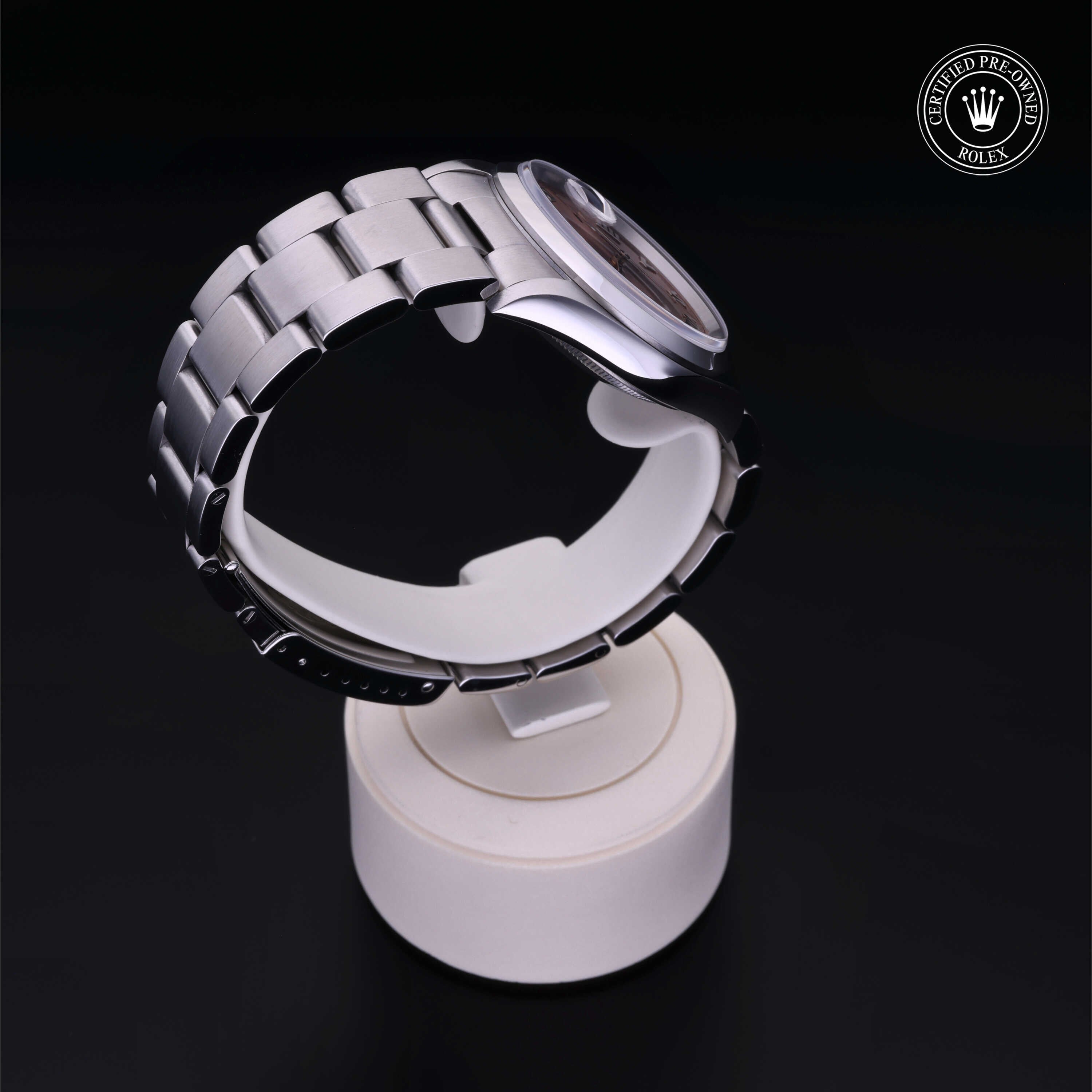 Rolex Certified Pre-owned Datejust M16200-0023 front on black background