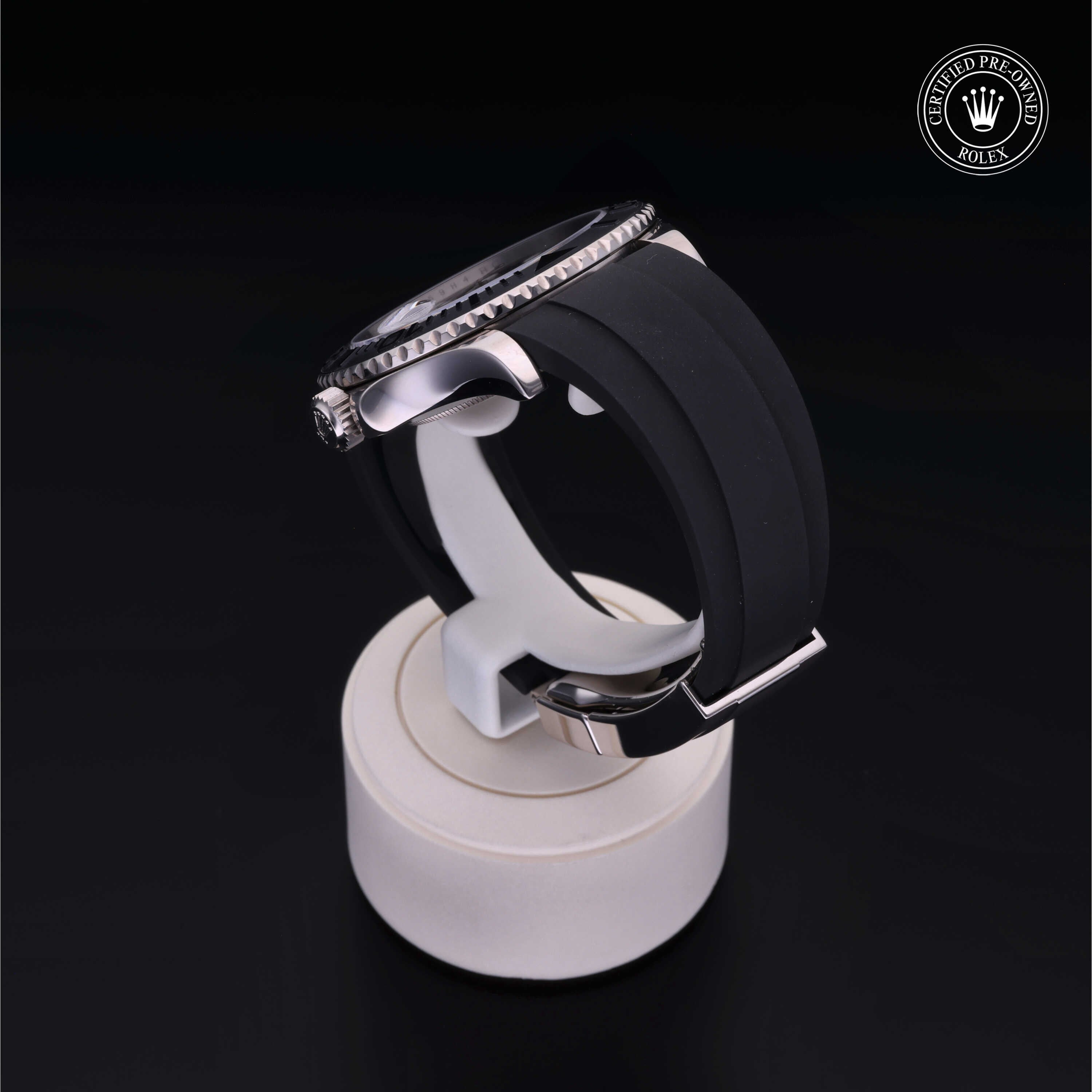 Rolex Certified Pre-owned Yacht-Master M226659-0002 front on black background