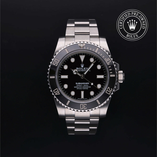 Rolex Certified Pre-owned Submariner M114060-0002 front on black background