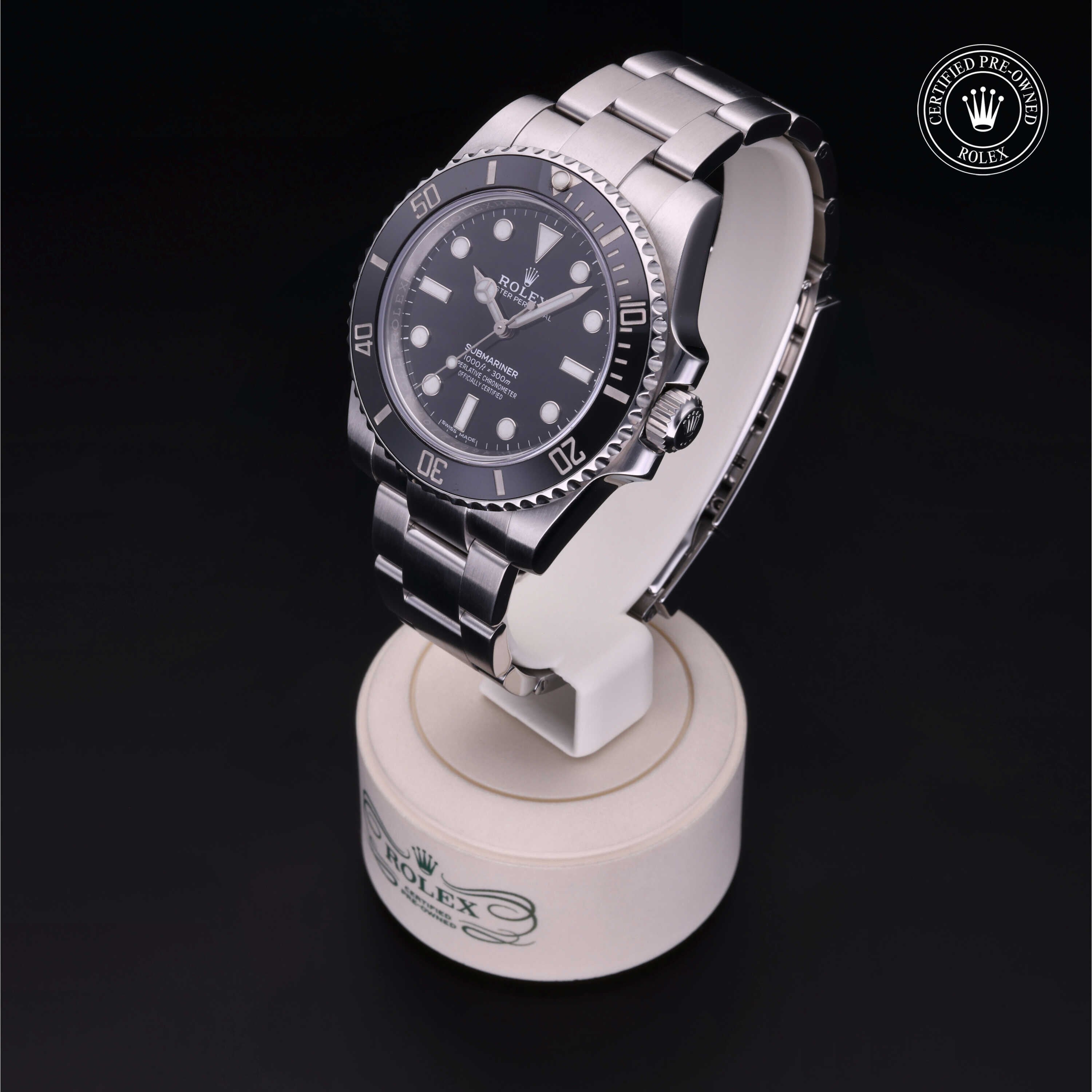 Rolex Certified Pre-owned Submariner M114060-0002 front on black background