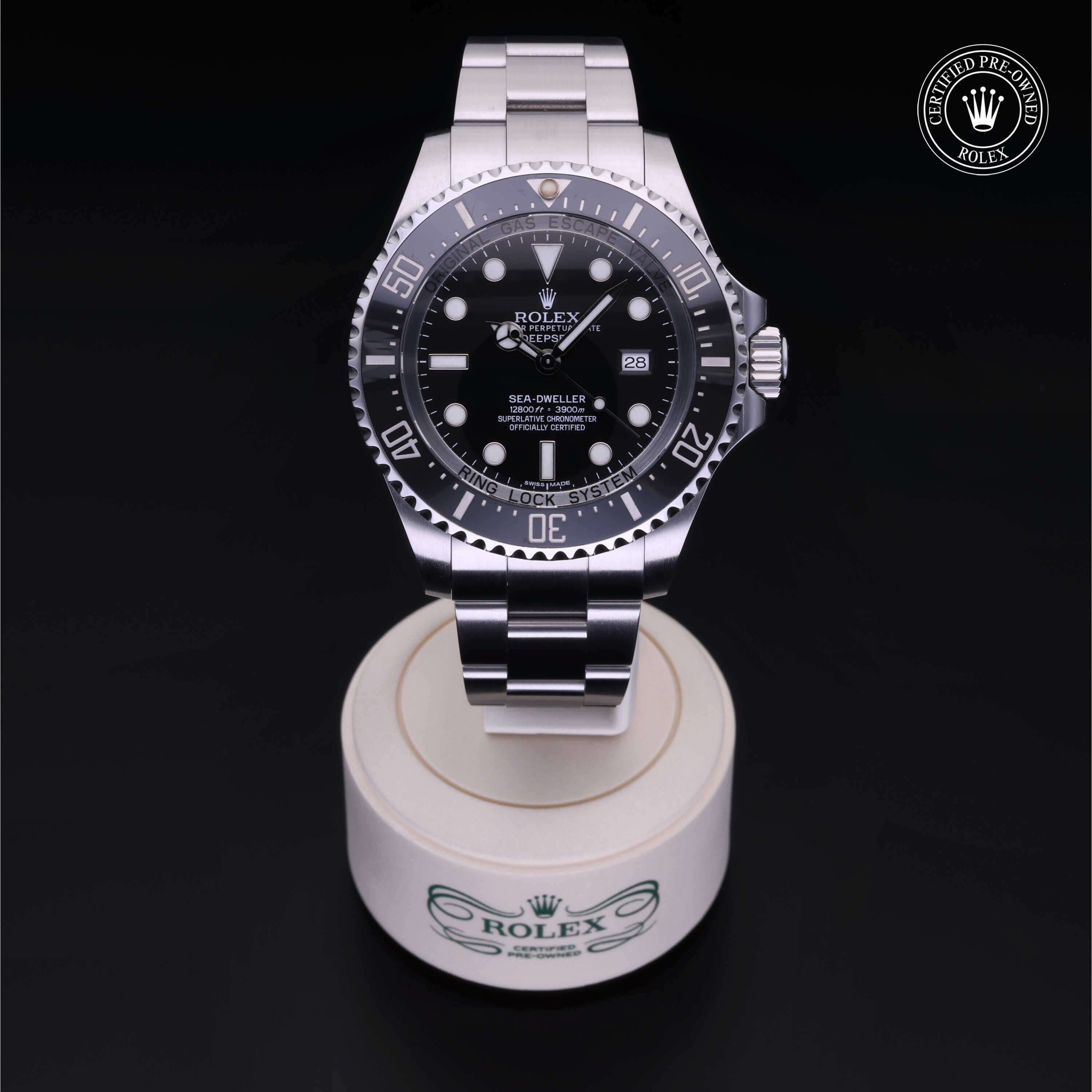 Rolex Certified Pre-owned Sea-Dweller M116660-0001 front on black background