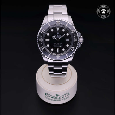 Rolex Certified Pre-owned Sea-Dweller M116660-0001 front on black background