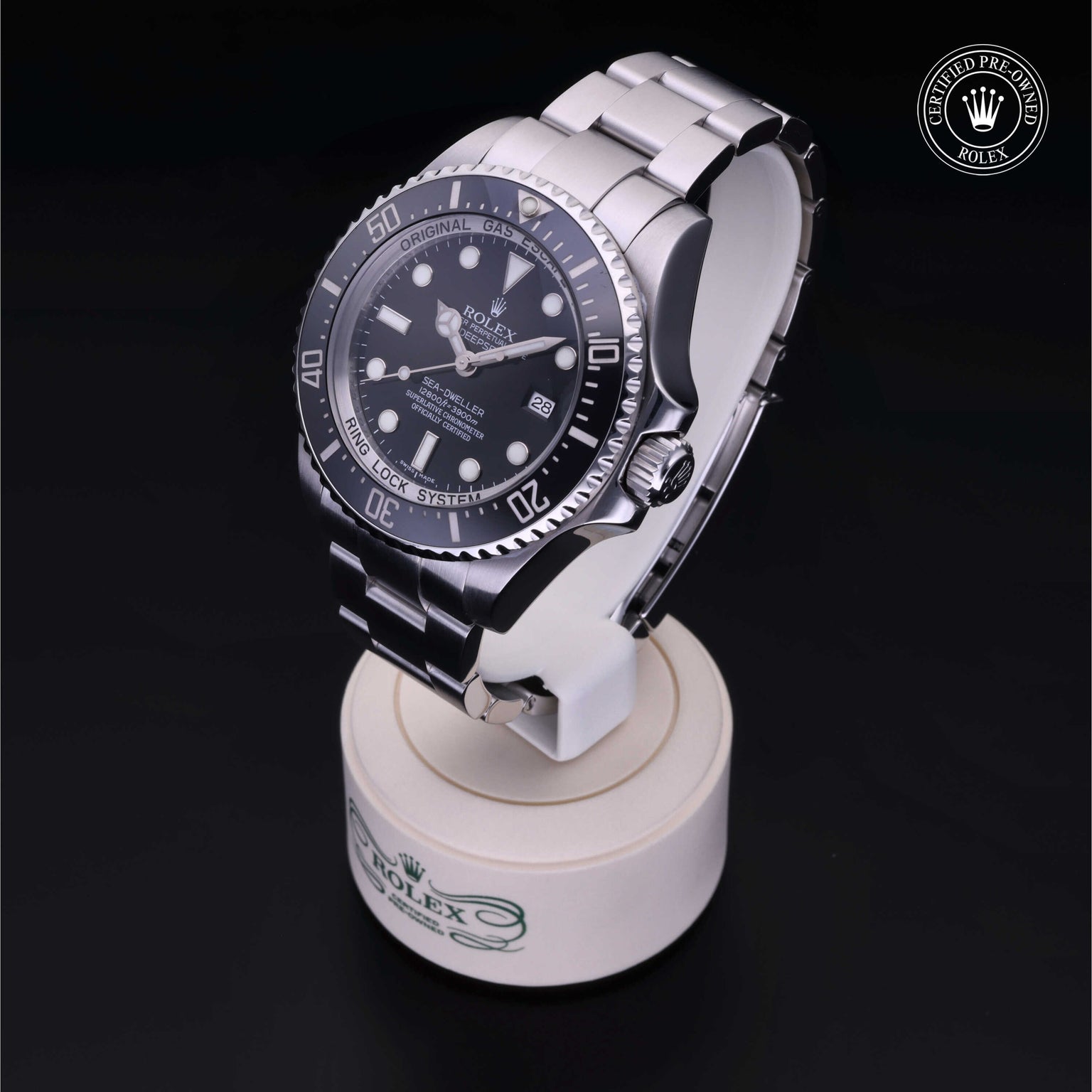 Rolex Certified Pre-owned Sea-Dweller M116660-0001 front on black background