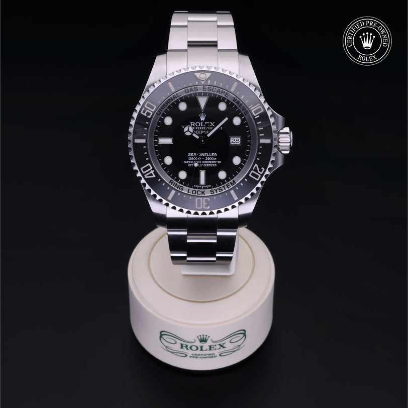 Rolex Certified Pre-owned Sea-Dweller M116660-0001 front on black background