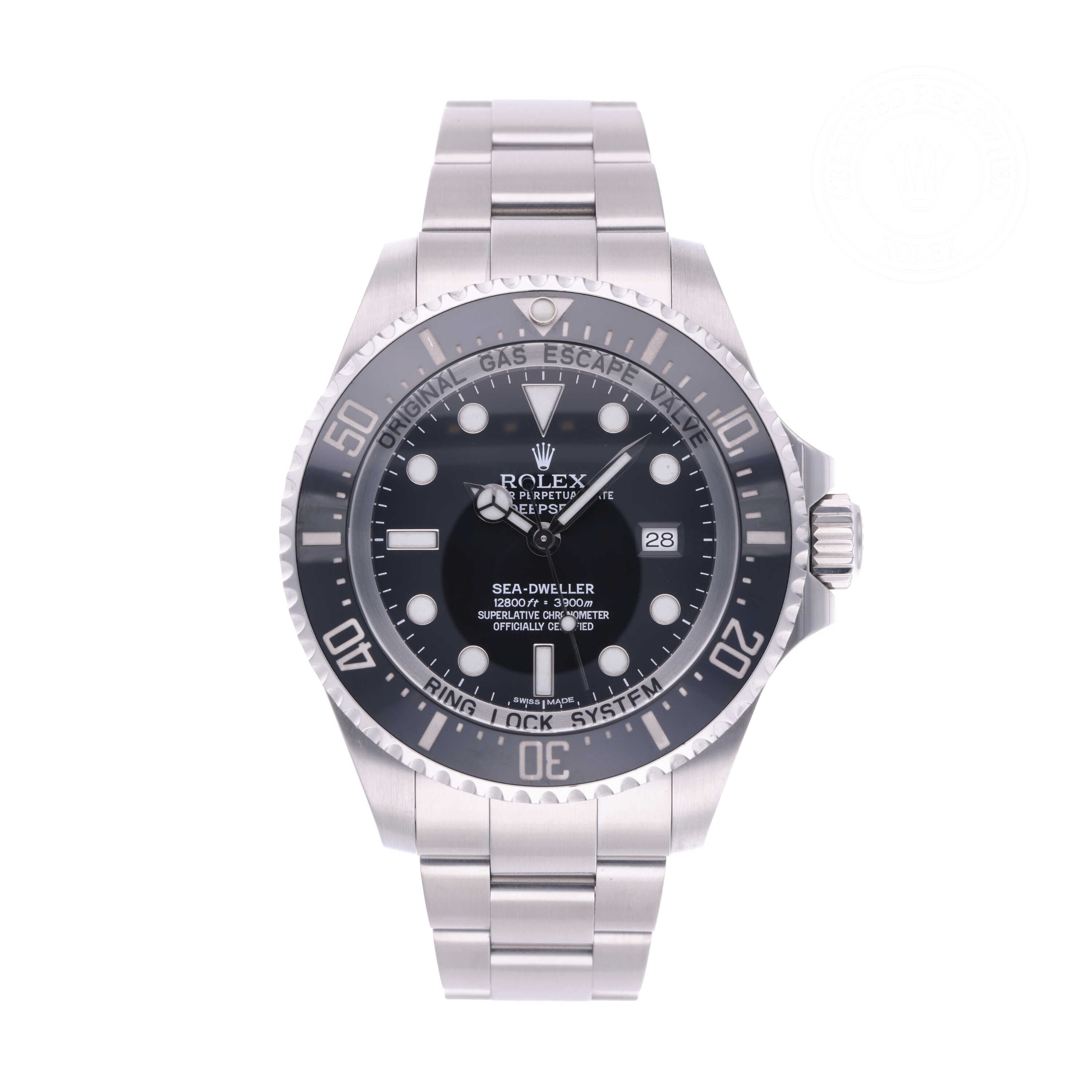 Rolex Certified Pre-owned Sea-Dweller M116660-0001 front on white background