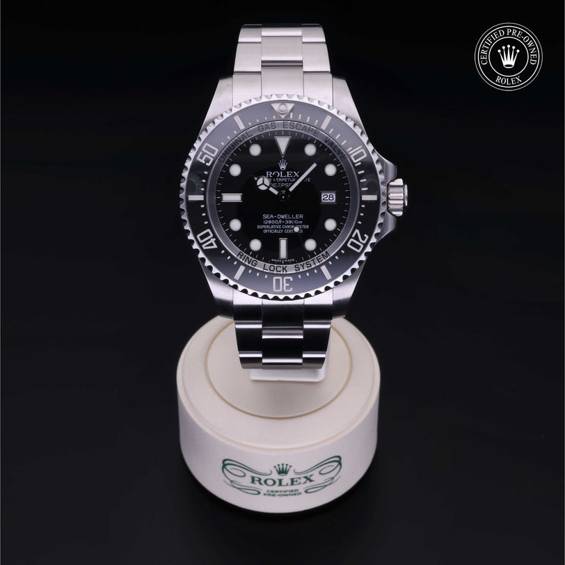 Rolex Certified Pre-owned Sea-Dweller M116660-0001 front on black background