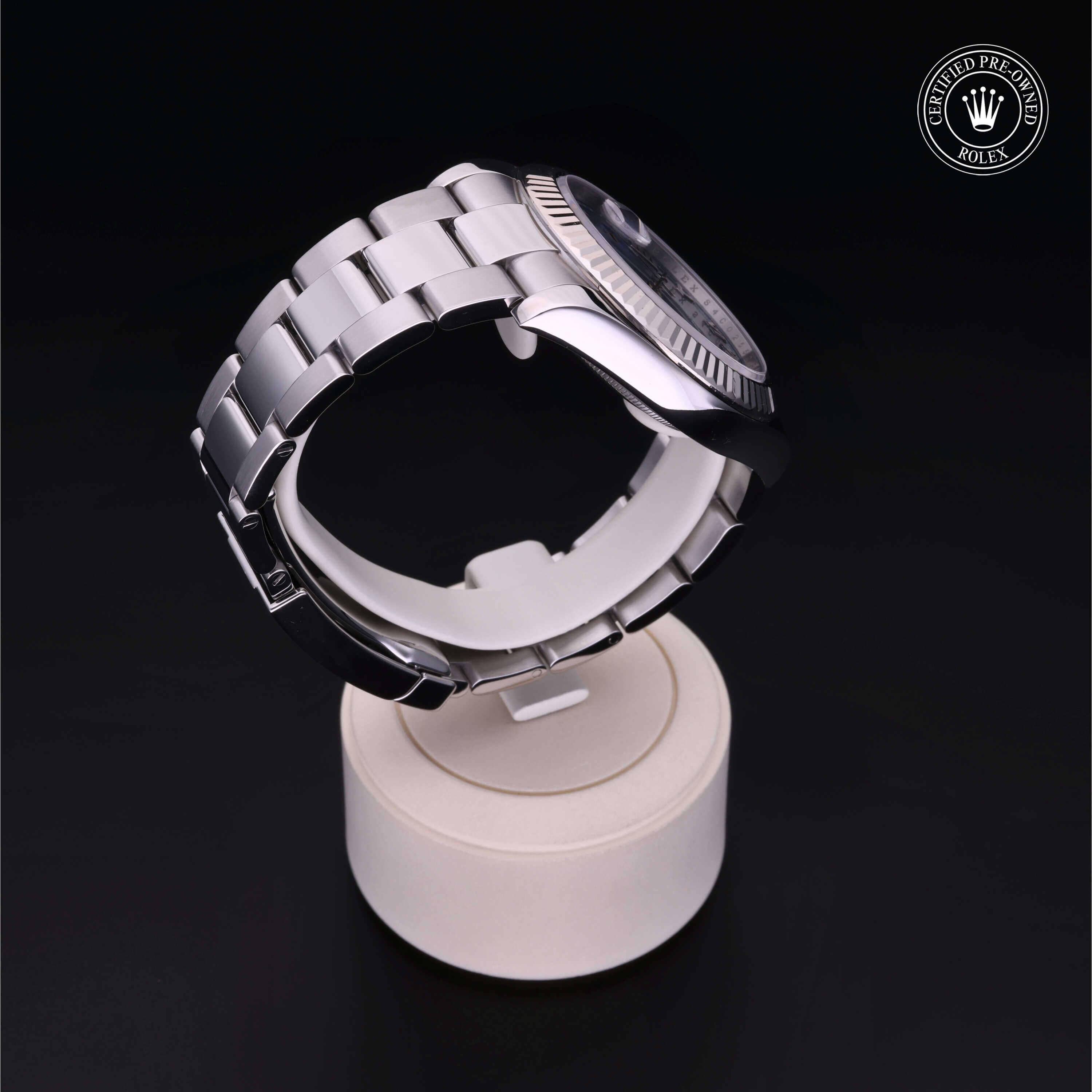 Rolex Certified Pre-owned Datejust M116334-0004 front on black background