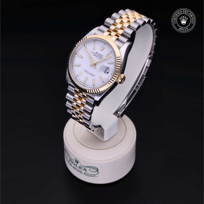Rolex Certified Pre-owned Datejust M126233-0019 front on black background