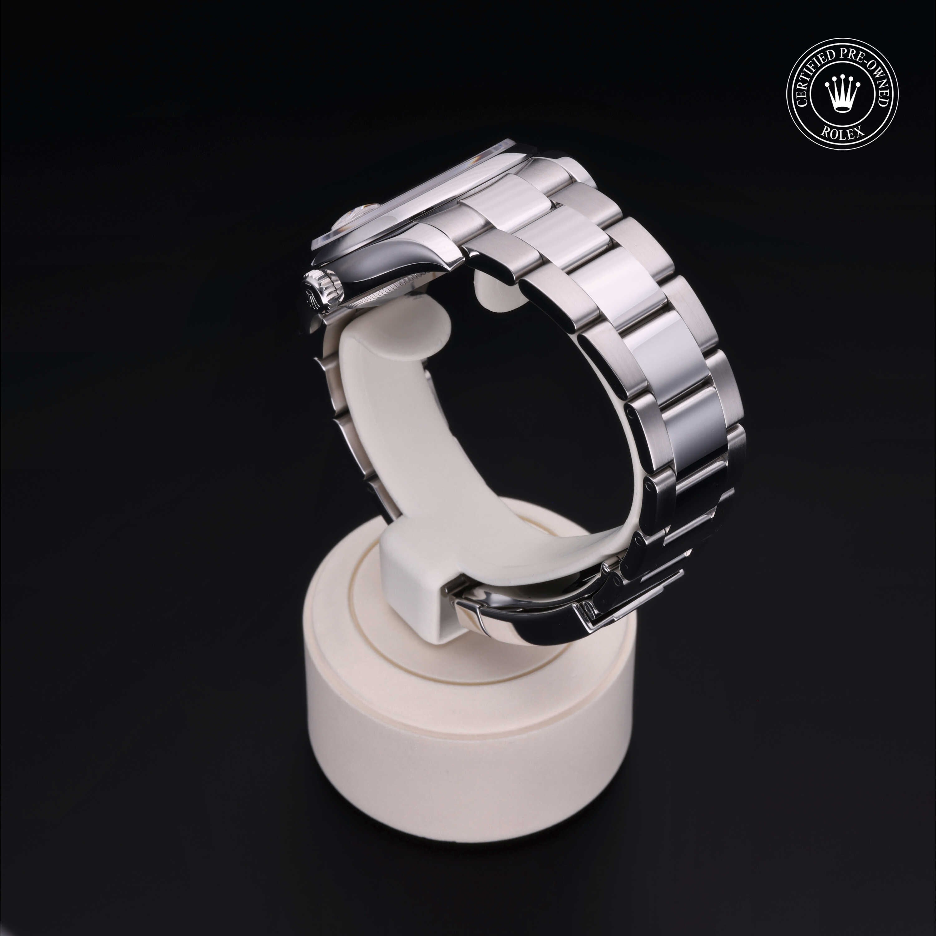 Rolex Certified Pre-owned Datejust M116200-0074 front on black background