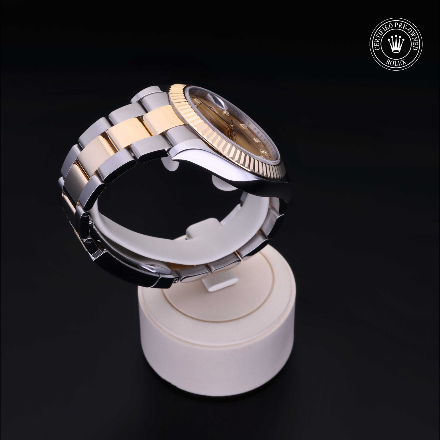 Rolex Certified Pre-owned Datejust M116333-0007 front on black background