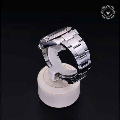 Rolex Certified Pre-owned Datejust M126334-0009 front on black background