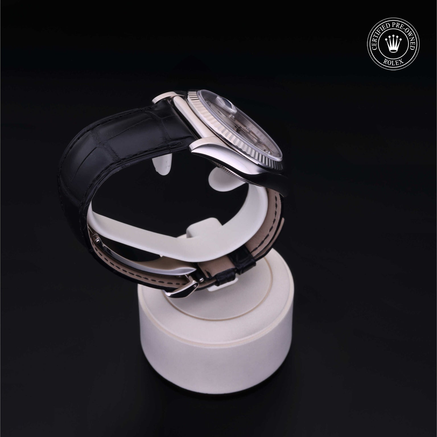 Rolex Certified Pre-owned Day-date M118139-0056 front on black background