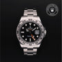 Rolex Certified Pre-owned Explorer M216570-0002 front on black background
