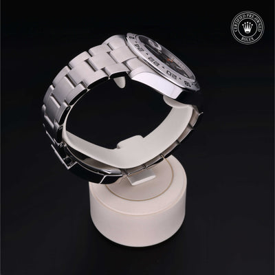 Rolex Certified Pre-owned Explorer M216570-0002 front on black background