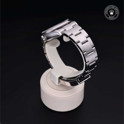 Rolex Certified Pre-owned Explorer M124270-0001 front on black background