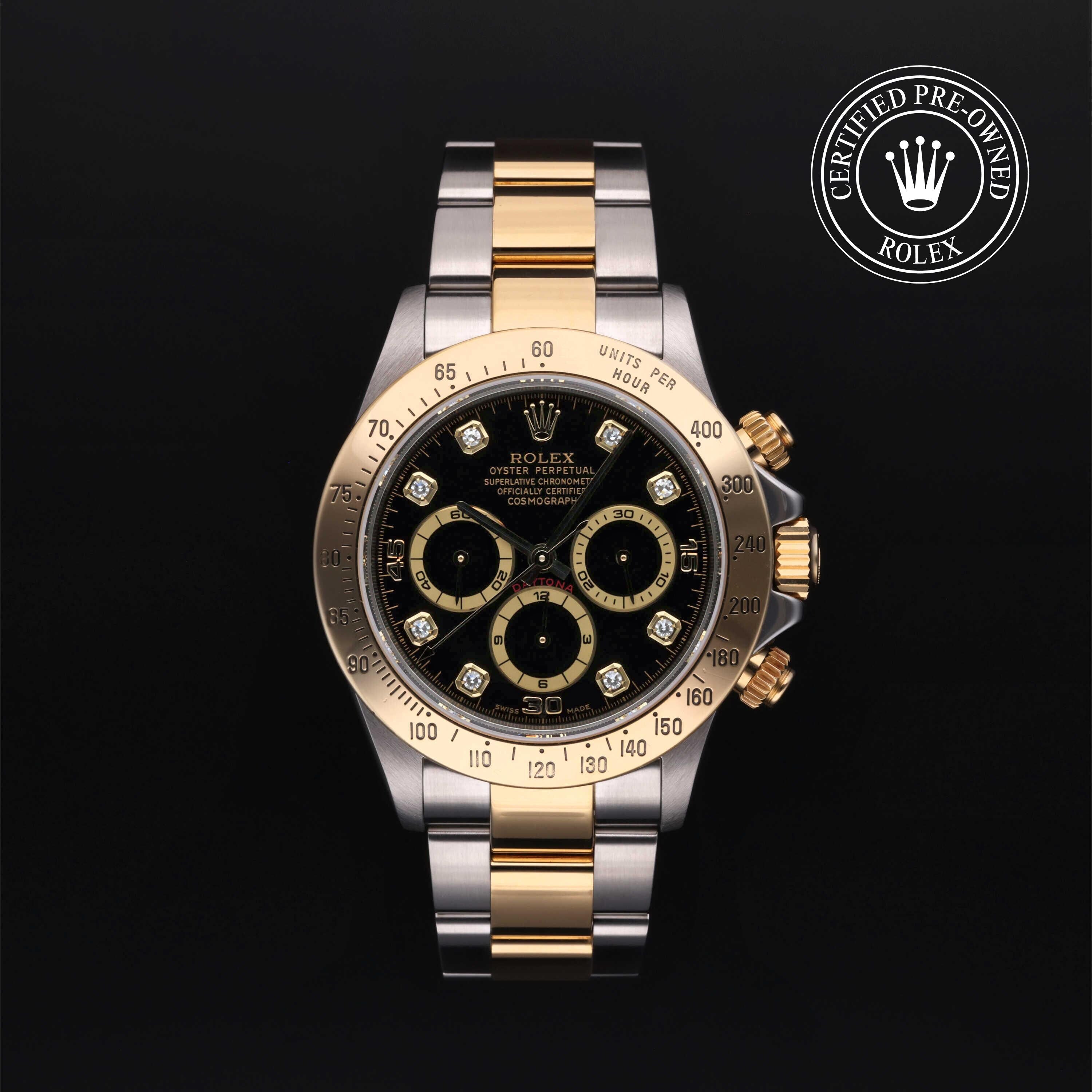Rolex CPO Daytona M16523 front on white background