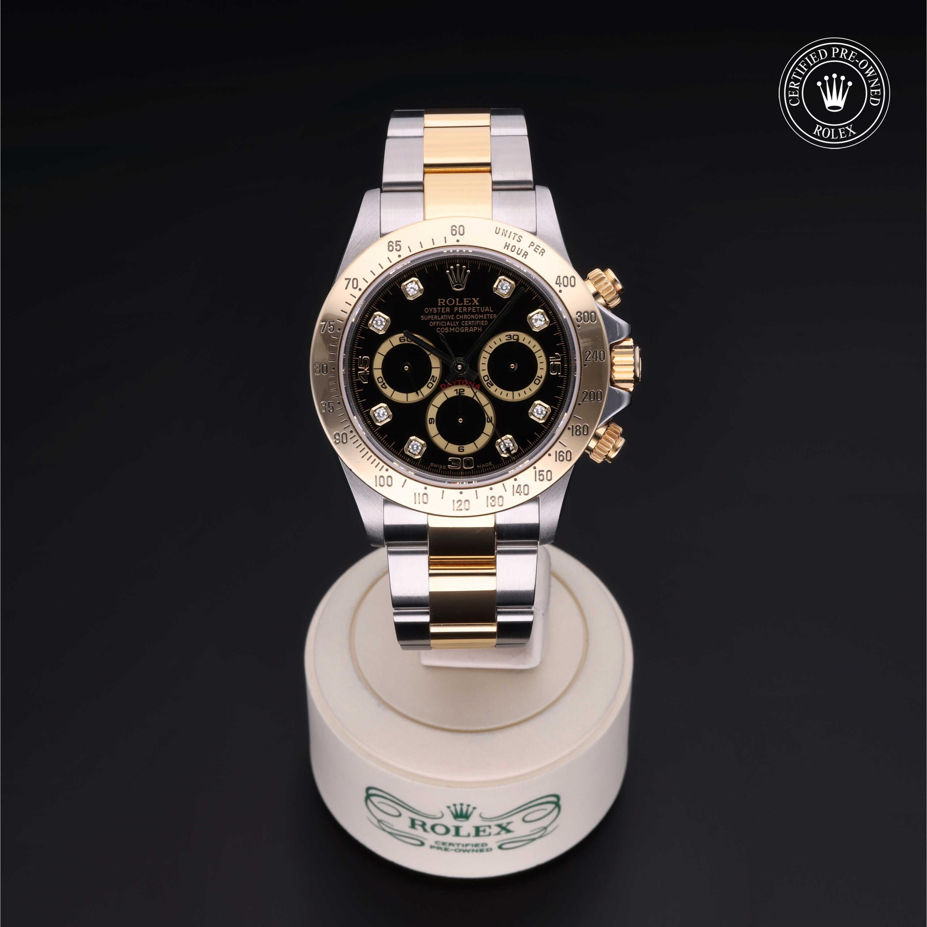 Rolex CPO Daytona M16523 front on white background