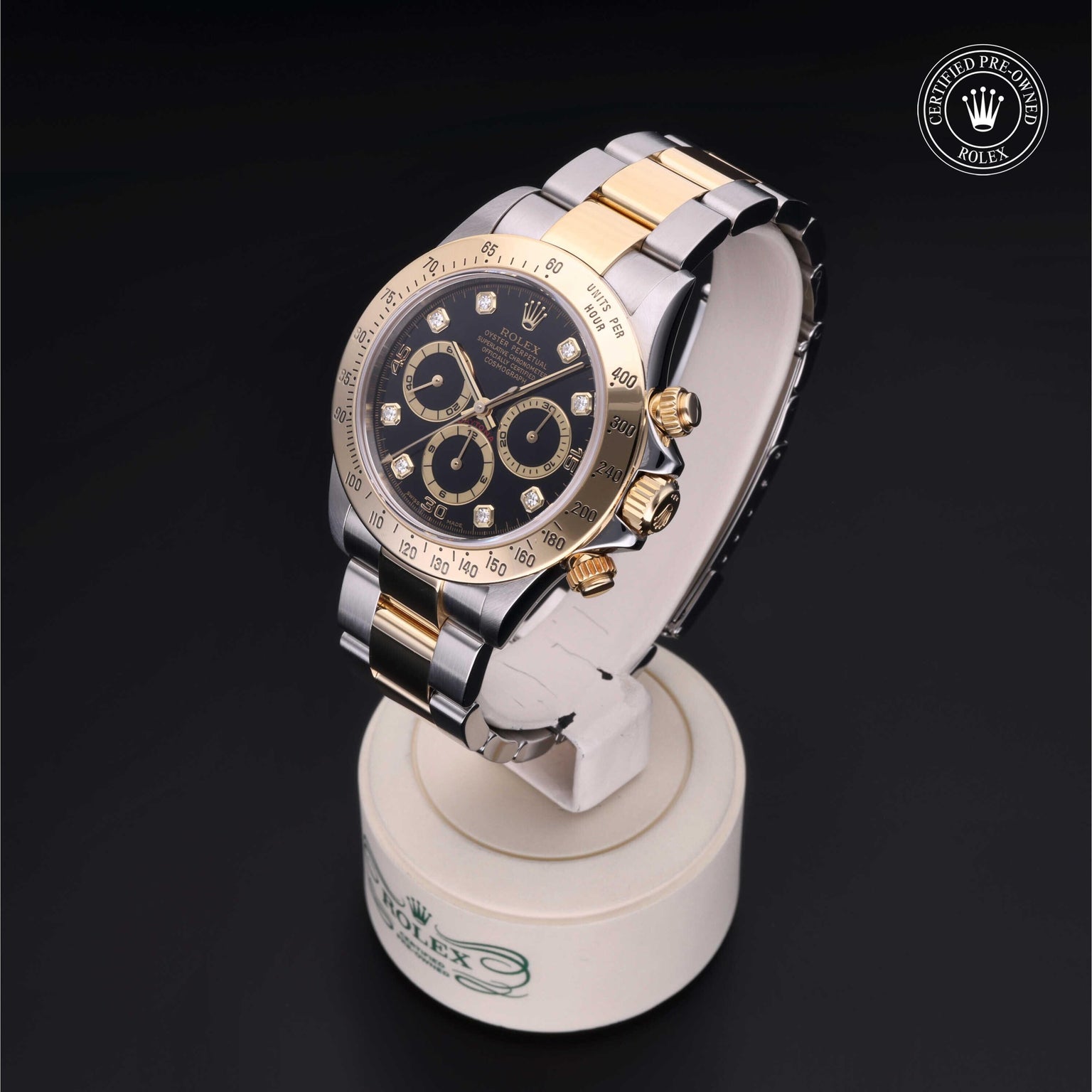 Rolex CPO Daytona M16523 front on white background
