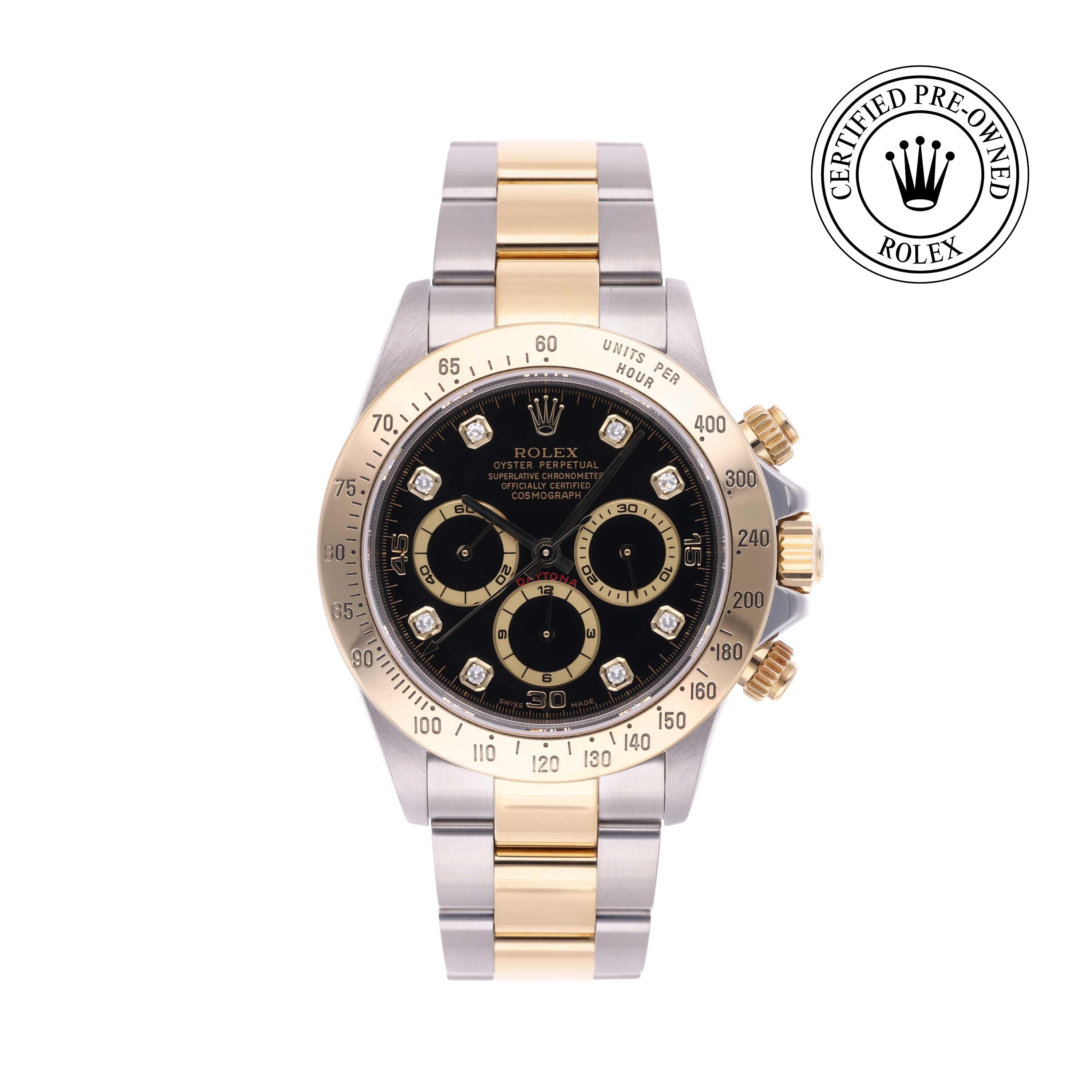 Rolex CPO Daytona M16523 front on white background