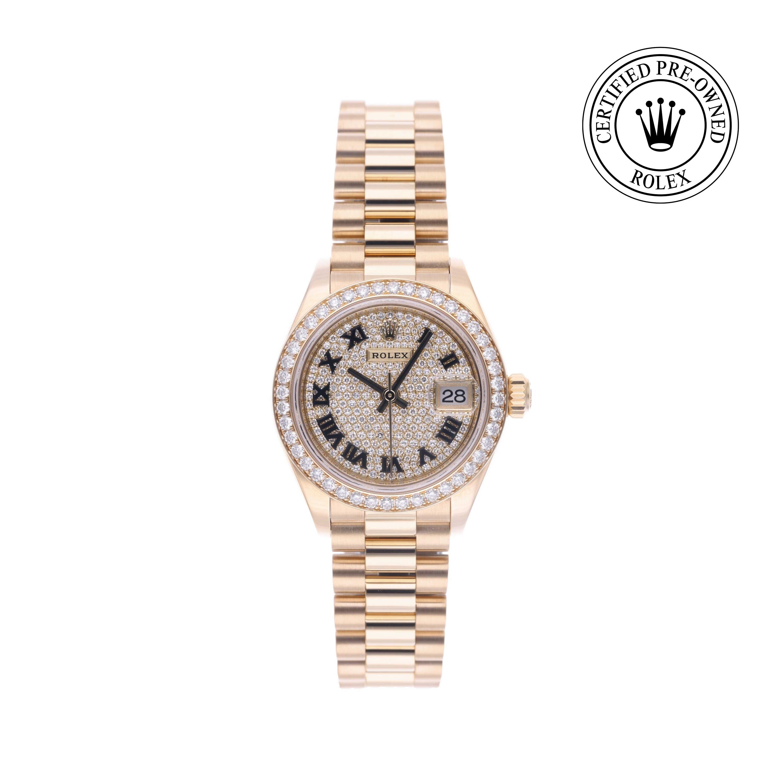 Rolex Certified Pre-owned Lady Datejust M279138RBR-0030 front on white background