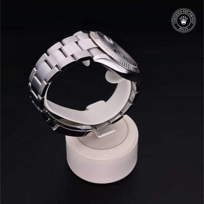 Rolex Certified Pre-owned Datejust M126334-0010 front on black background