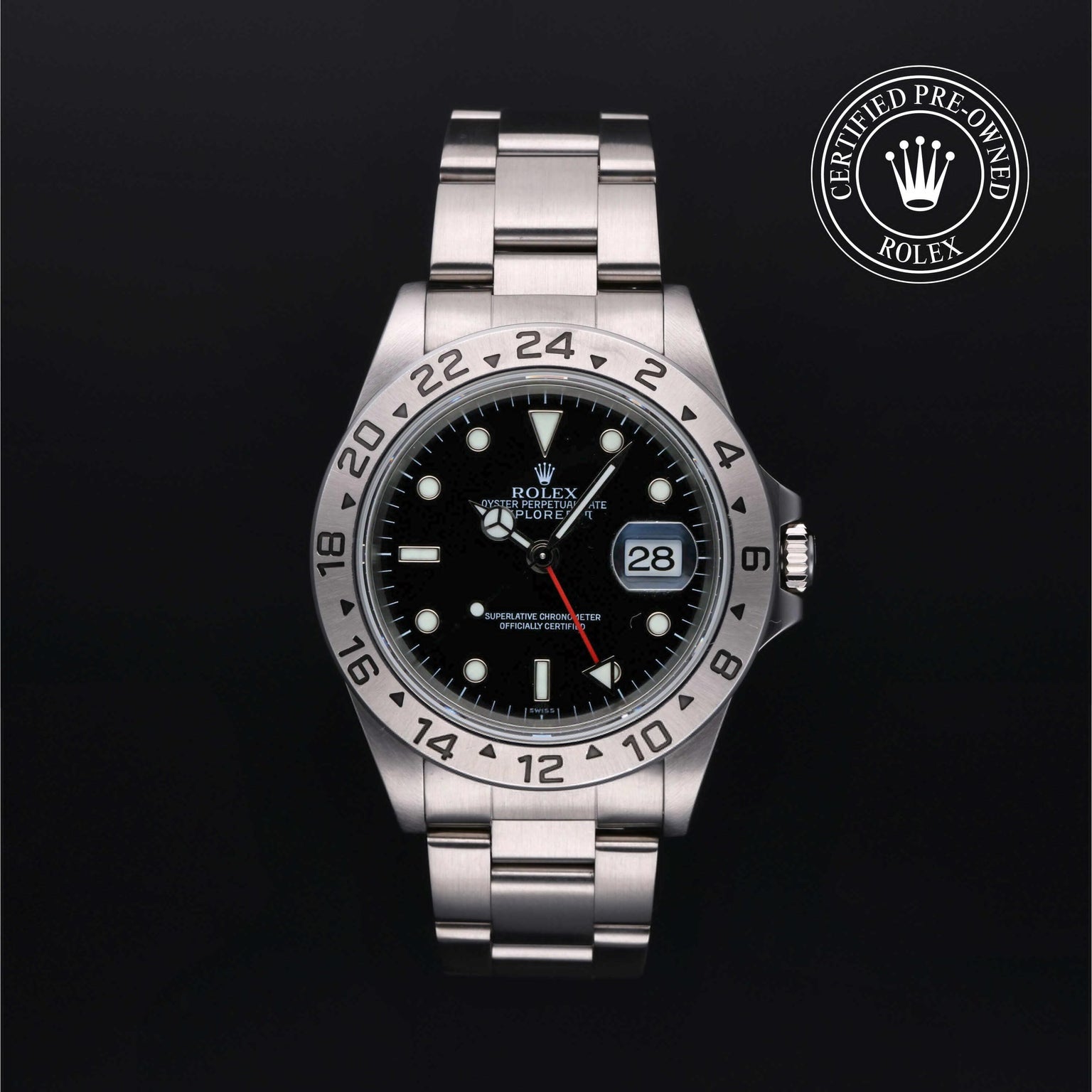 Rolex CPO Explorer M16570 front on white background