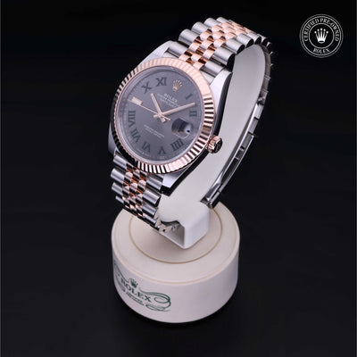 Rolex Certified Pre-owned Datejust M126331-0016 front on black background