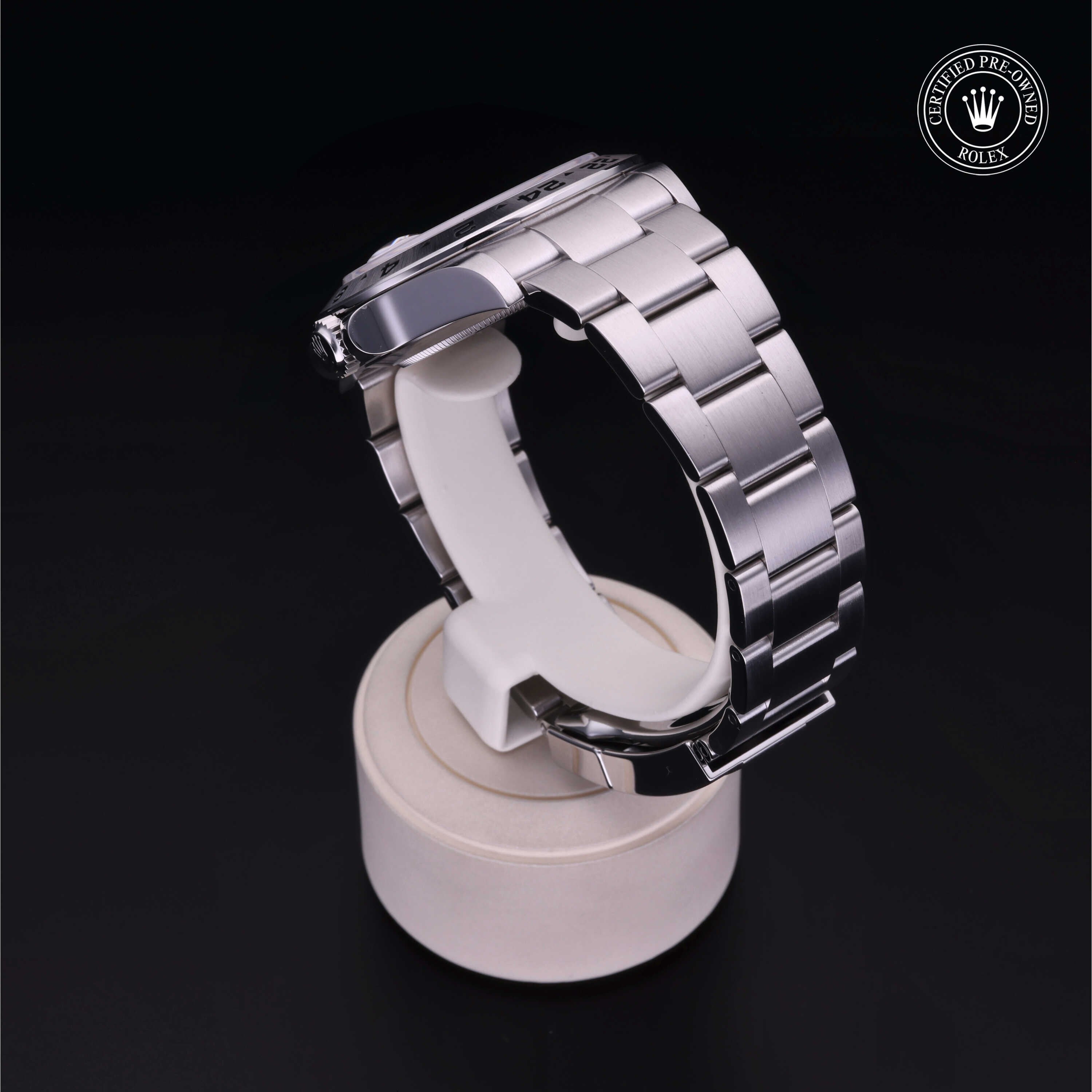 Rolex Certified Pre-owned Explorer M226570-0001 front on black background