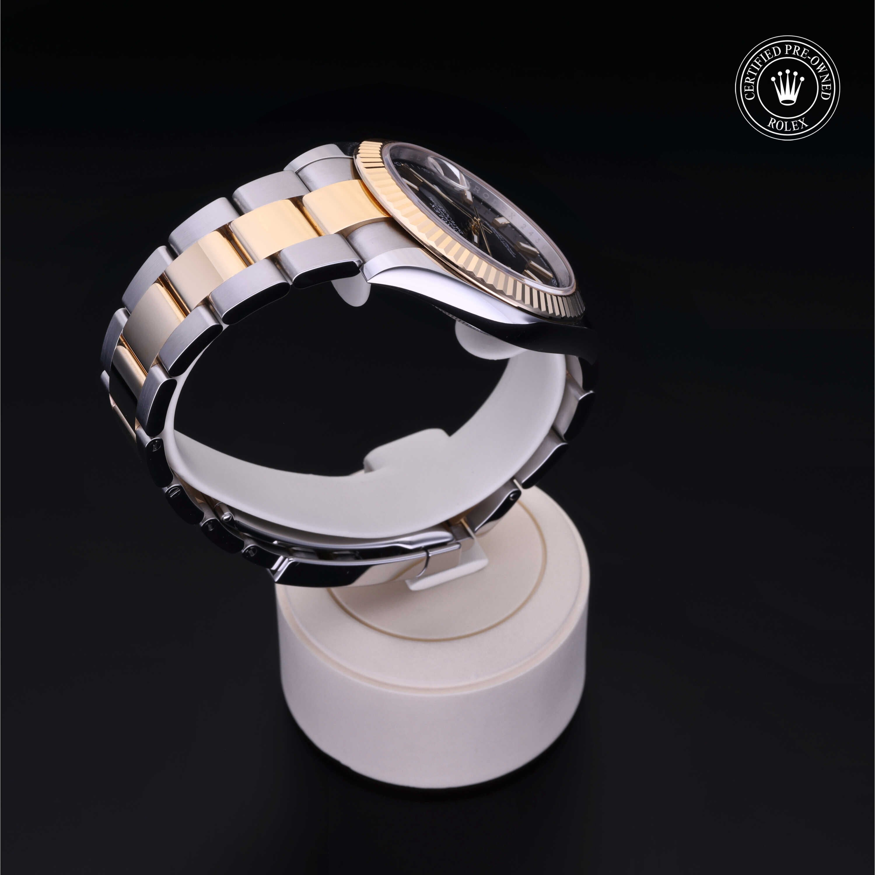 Rolex Certified Pre-owned Datejust M126333-0013 front on black background