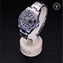 Rolex Certified Pre-owned GMT M116710BLNR-0002 front on black background