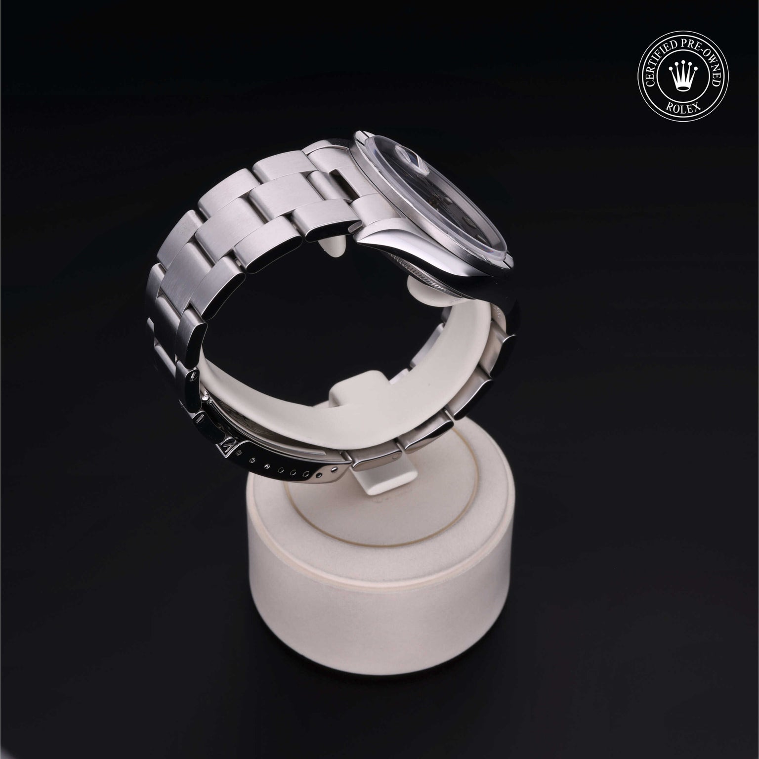 Rolex Certified Pre-owned Date M15210-0009 front on black background