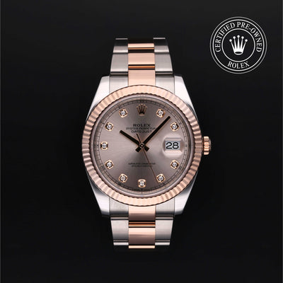 Rolex Certified Pre-owned Datejust M126331-0007 front on black background