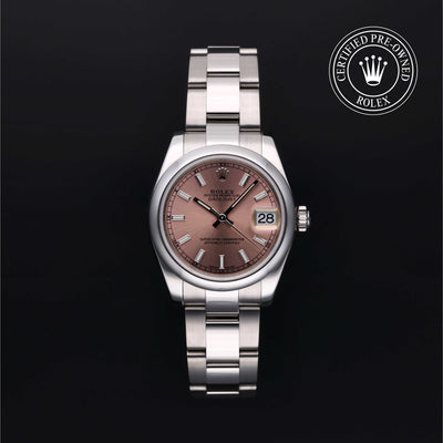 Rolex Certified Pre-owned Lady Datejust M178240-0028 front on black background