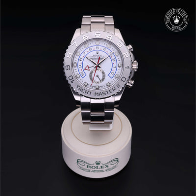 Rolex Certified Pre-owned Yacht-Master M116689-0001 front on black background