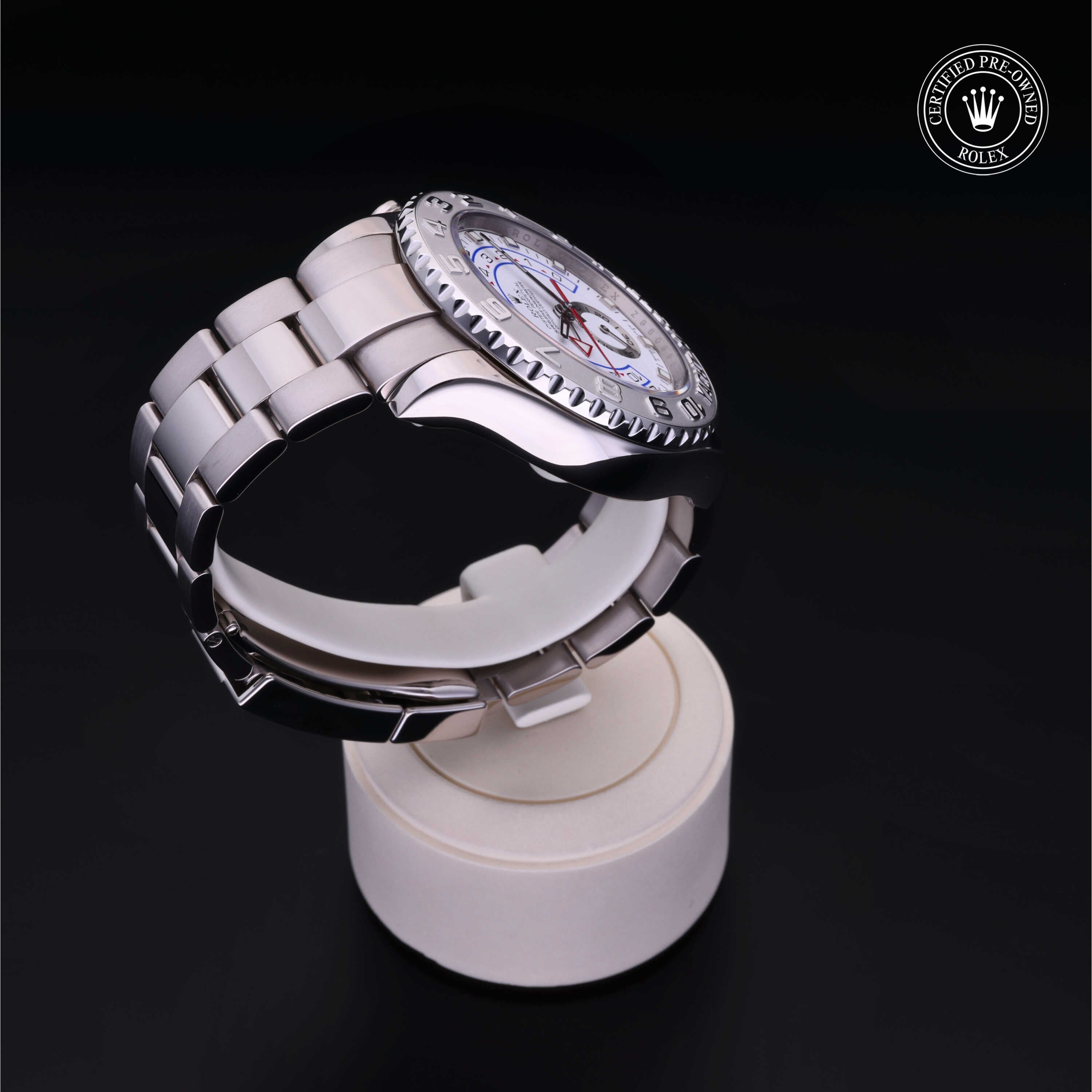 Rolex Certified Pre-owned Yacht-Master M116689-0001 front on black background