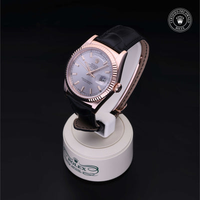 Rolex Certified Pre-owned Day-date M118135-0005 front on black background