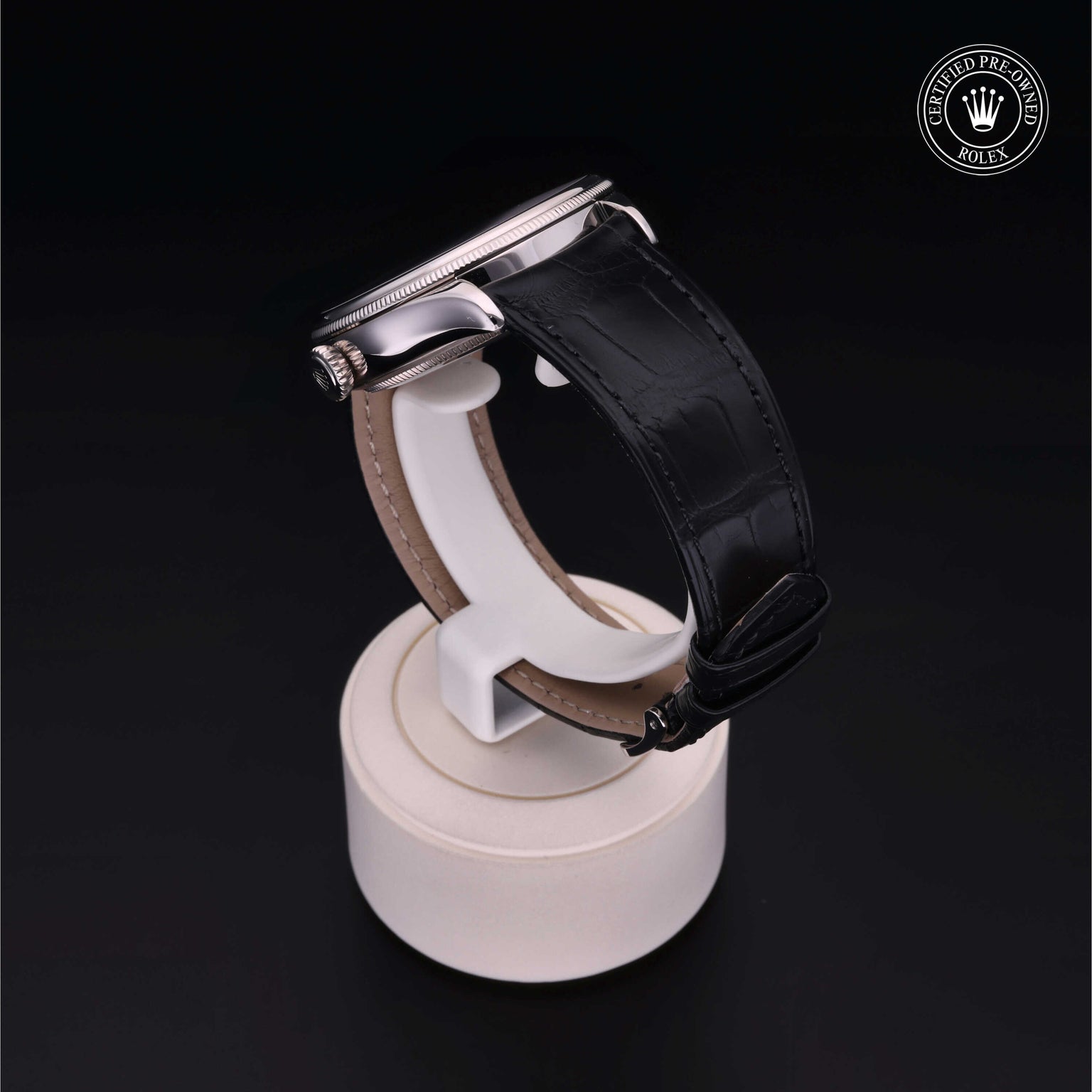 Rolex Certified Pre-owned Cellini M50529-0005 front on black background