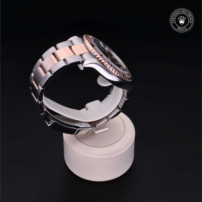 Rolex Certified Pre-owned Yacht-Master M116621-0002 front on black background