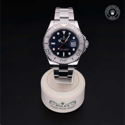 Rolex Certified Pre-owned Yacht-Master M116622-0001 front on black background