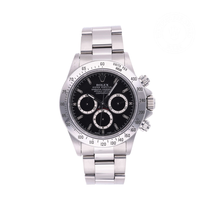 Rolex Certified Pre-owned Daytona M16520-0002 front on white background
