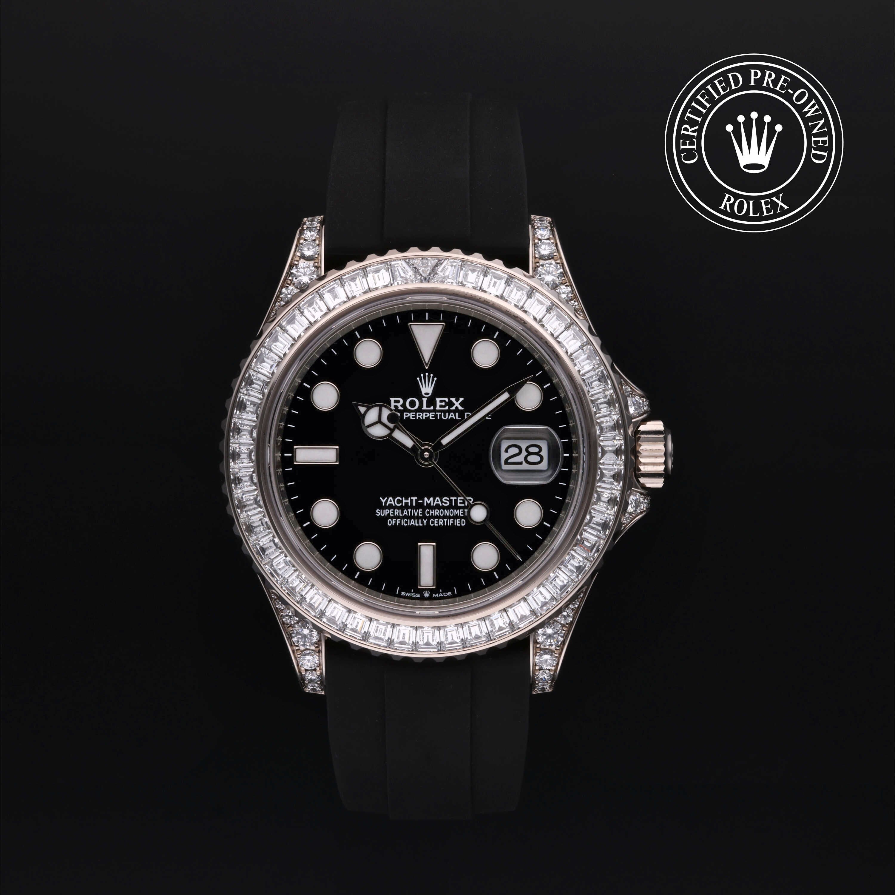 Rolex Certified Pre-owned Yacht-Master M226679TBR-0003 front on black background