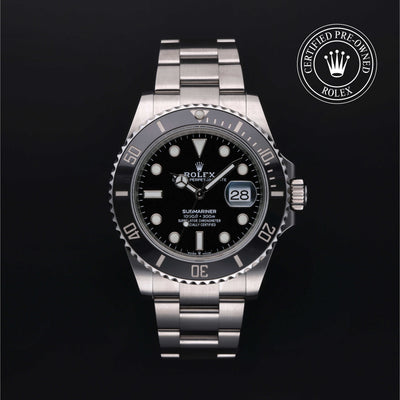 Rolex Certified Pre-owned Submariner M126610LN-0001 front on black background