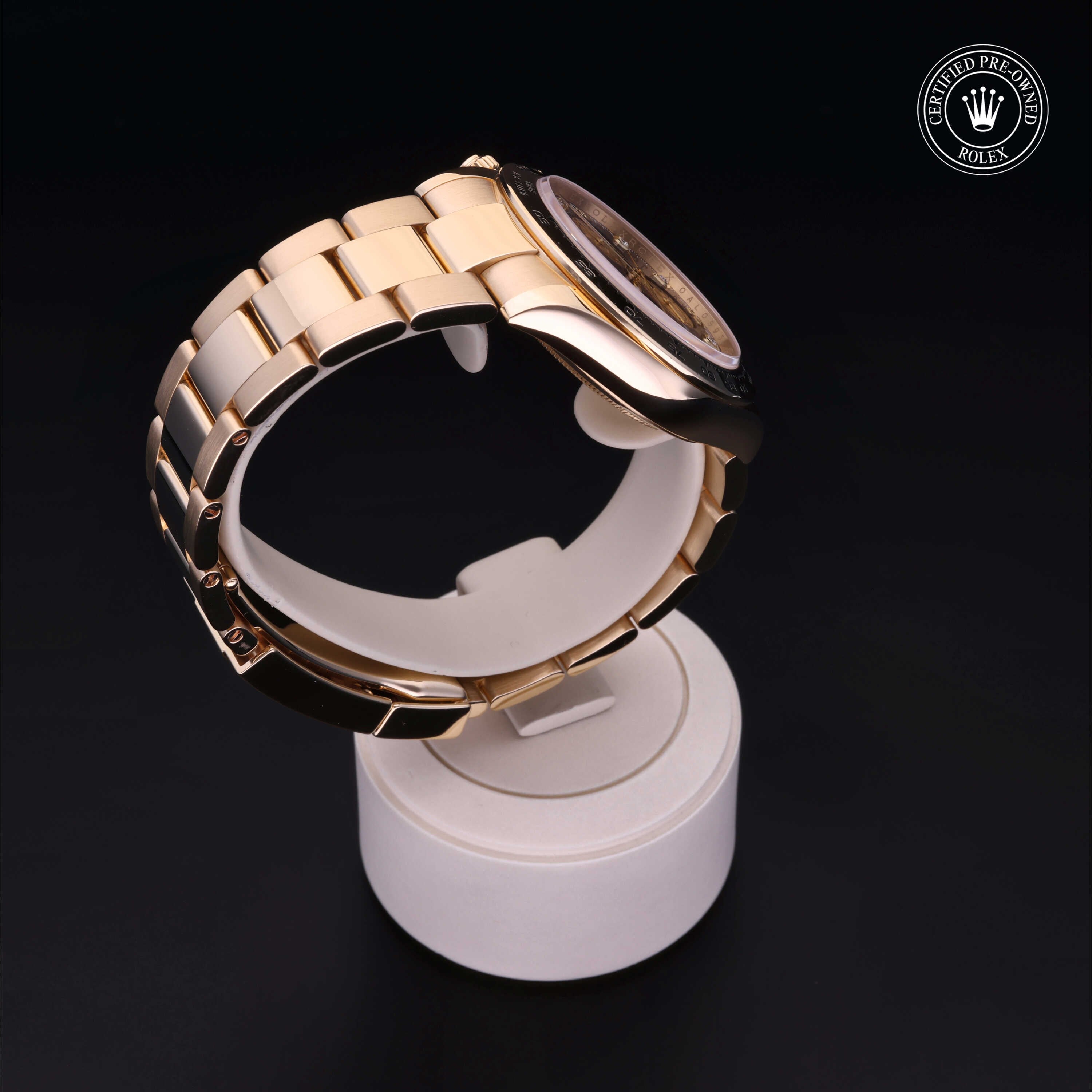 Rolex Certified Pre-owned Daytona M116508-0011 front on black background