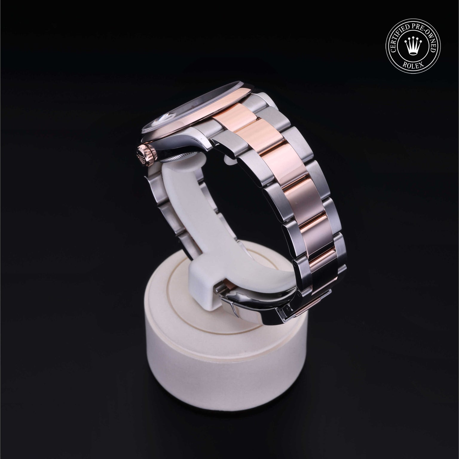 Rolex Certified Pre-owned Datejust M126201-0016 front on black background