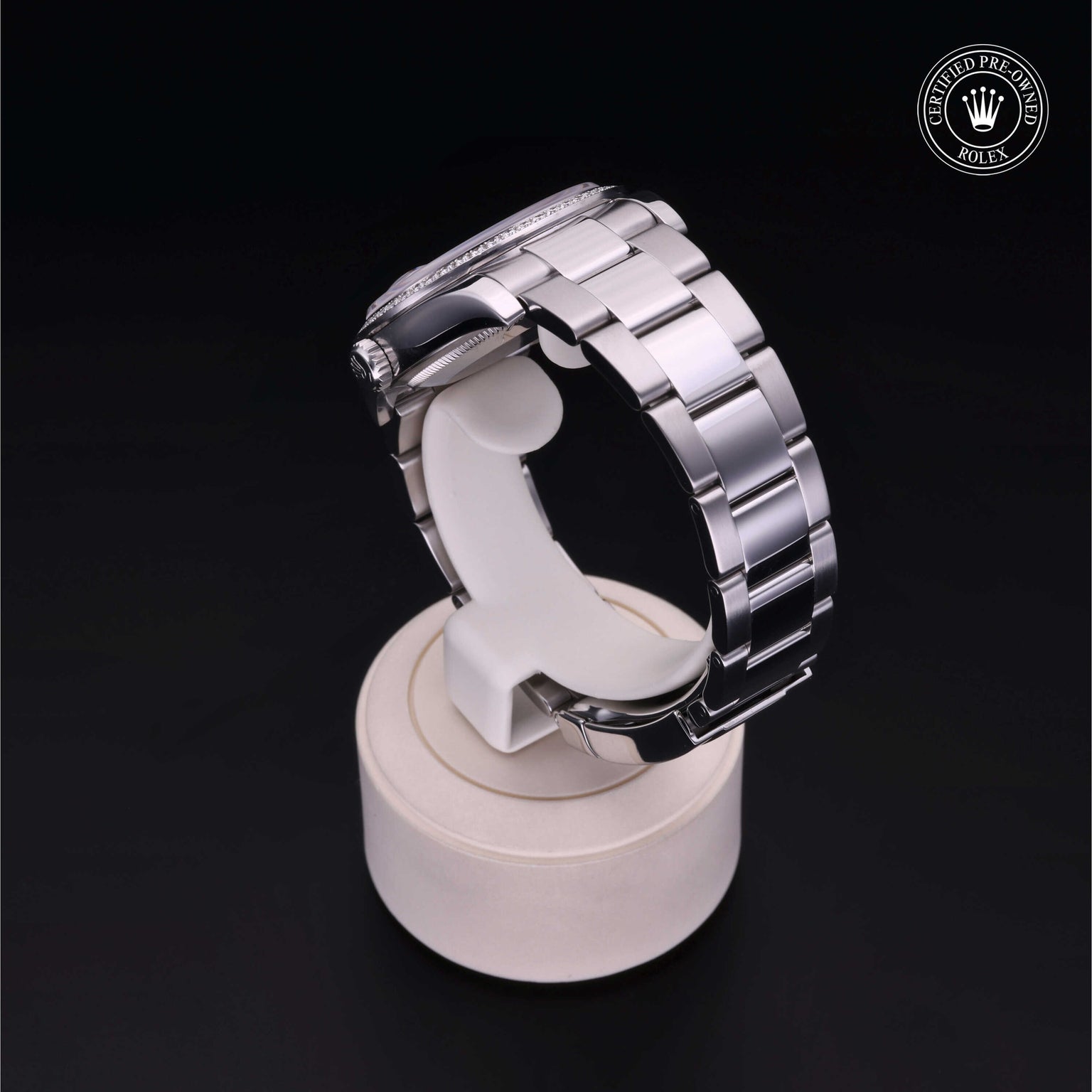 Rolex Certified Pre-owned Datejust M116244-0007 front on black background