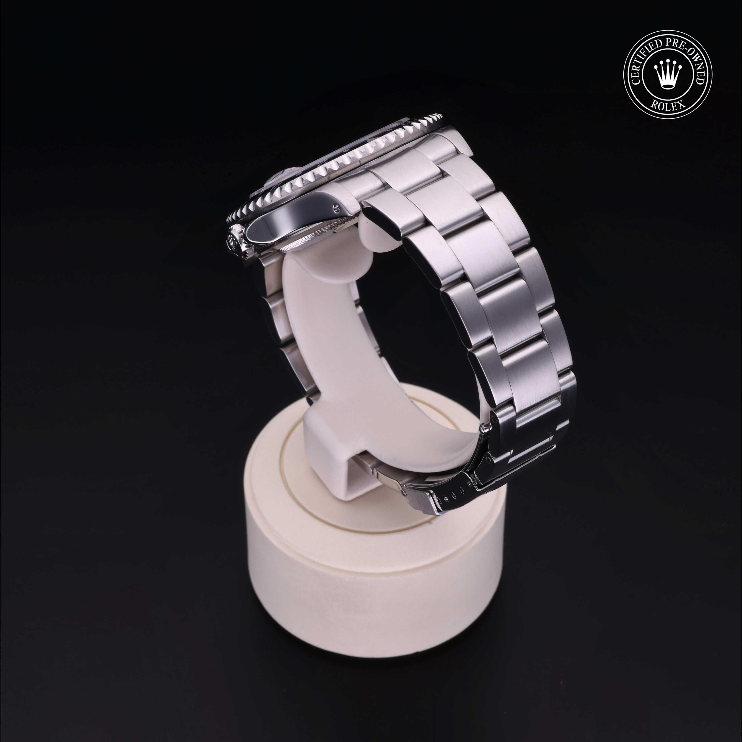Rolex CPO GMT M16710LN front on white background