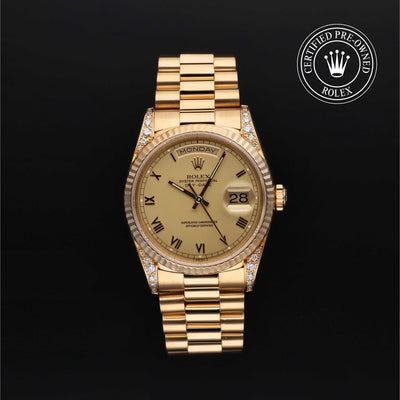 Rolex CPO Day-date M18338 front on white background