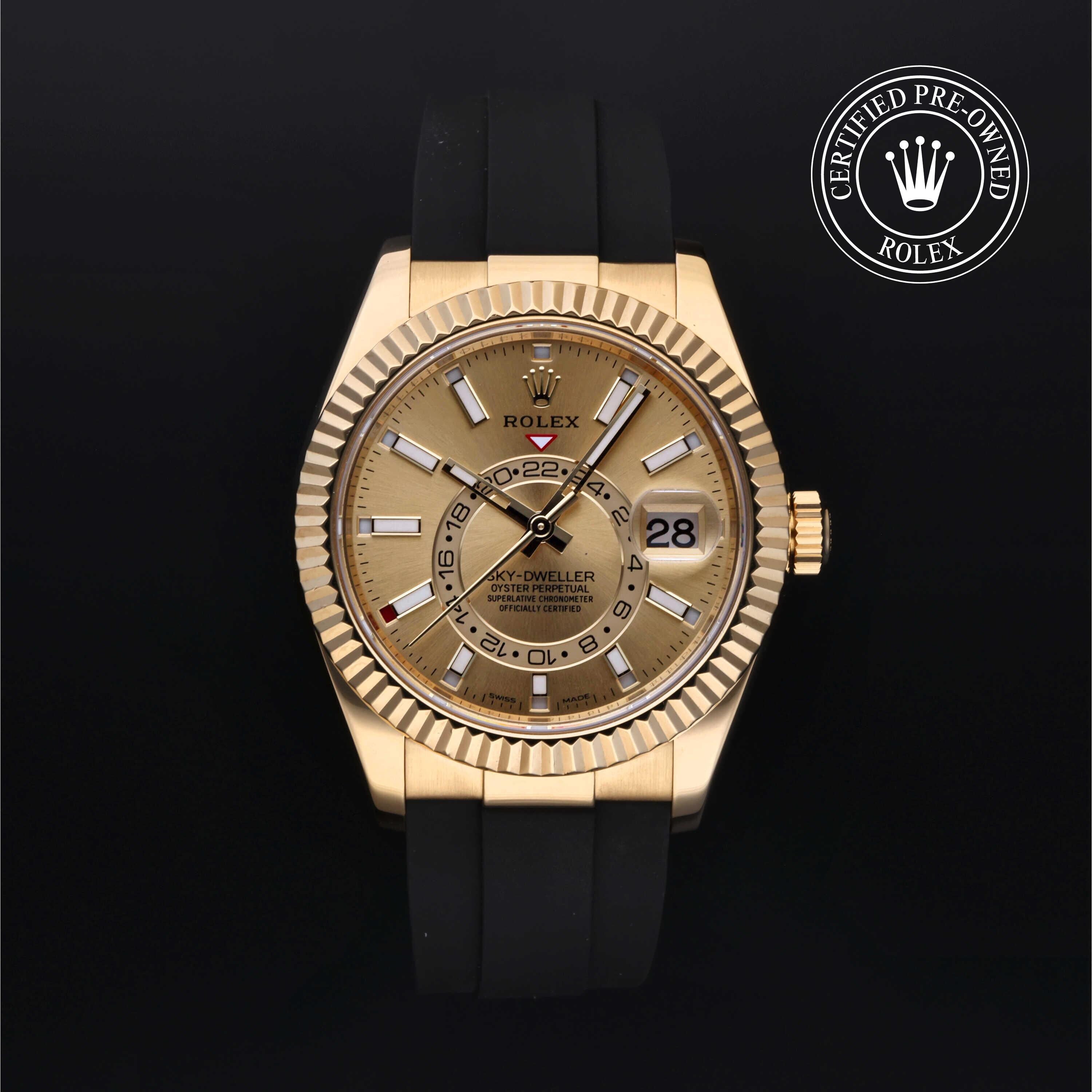 Rolex CPO Sky-Dweller M326238 front on white background