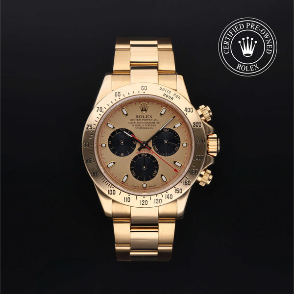 Rolex CPO Daytona M116528 front on white background