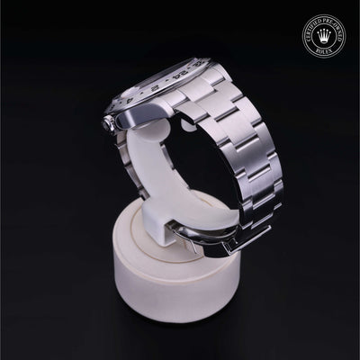 Rolex Certified Pre-owned Explorer M226570-0001 front on black background